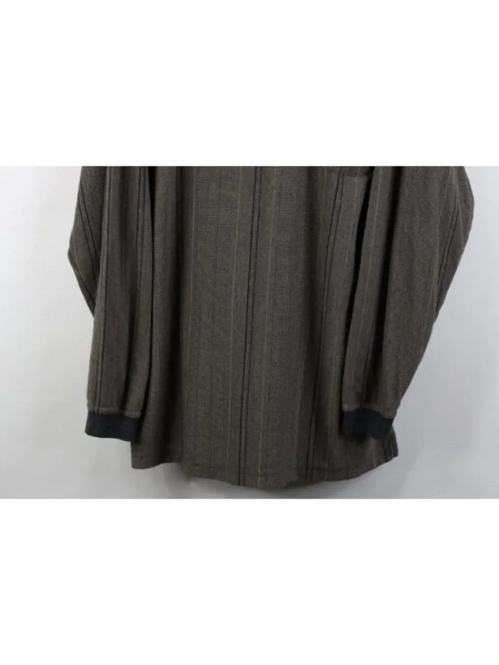 Vintage 90s Streetwear Mens XL Faded Striped Knit Long Sleeve Golf Polo Shirt
